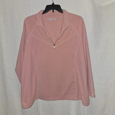 Maurices 运动粉色四分之一拉链套衫,尺寸 3 休闲户外旅行聚酯纤维 — 第 1/4 张图片