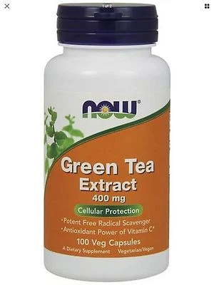 Extracto de té verde Now Foods 400 mg, 100 cápsulas ENVÍO RÁPIDO Foto 1 de 2