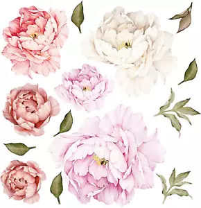 Nother Peonies Wall Decals Peony Floral Wall Decal Rose Bouquet Flowers Peel and - Picture 1 of 12