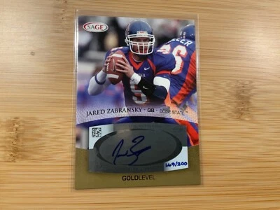 2007 Jared Zabransky Rookie RC Boise State Broncos BSU Hit Gold Auto 149/200   - Image 1 of 2