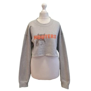Vintage Cropped Sweatshirt Hooters Grau Rundhals M EU 38 Damen - Bild 1 von 5