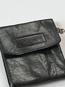 Clip de bolsa de cinturón pequeño JCPenney de cuero negro sintético - 4 x 3,5 pulgadas - BUENO para - Imagen 1 de 6
