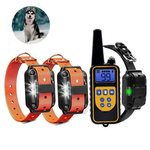 3 Dogs Waterproof Dog Electric Shock Training Bark Collars Rechargeable Remote - Picture 1 of 11