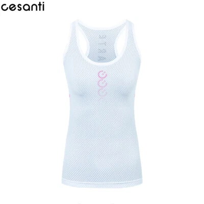 CESANTI Women Cycling Base Layer Pro Inside Tight Bike Clothing Sleeveless White - Image 1 of 4
