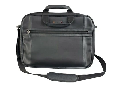 KENNETH COLE REACTION R-Tech 17" Laptop Slim Black And Grey Messenger Bag - Image 1 of 4