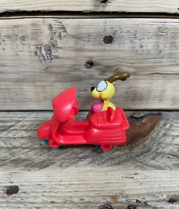 Garfield Odie Scooter Beiwagen Figur 1988 gelb Haustier Hund rot Wagen McDonalds Spielzeug - Bild 1 von 6