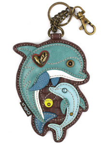 Chala Dolphin Whimsical Key Chain Coin Purse Bag Fob Charm
