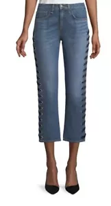 Veronica Girlfriend-Jeans mit Bart Schnürung Größe 24 neu mit Etikett 358 $ - Bild 1 von 10