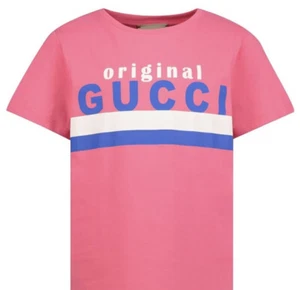 T-shirt Gucci Kids Size 4 Years Pink Logo GG Nwt - Picture 1 of 4