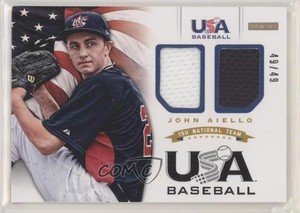 2012 Panini USA Baseball National Team 15U Combo Jerseys /49 John Aiello #1