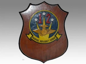 Marine Aircraft Group 12 Solid Kiln Dried Mahogany Wood Handmade Plaque Emblem - Picture 1 of 6