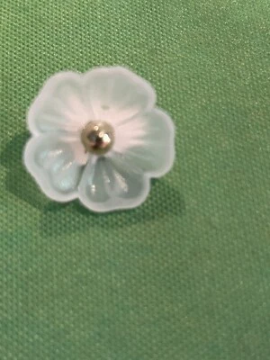 1” Floral Shaped  Crystal Shank Buttons With Gold Bead Center Lot of 14 - Image 1 of 3