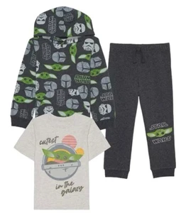 Star Wars Mandalorian Hybrid Grogu Boys Fleece 3 Piece Jogger Set SZ 6 NWT $68 - Picture 1 of 13