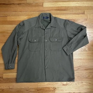Polo Ralph Lauren Military Shirt Jacket Shacket Large - Army Brown - Relaxed USA - Picture 1 of 9