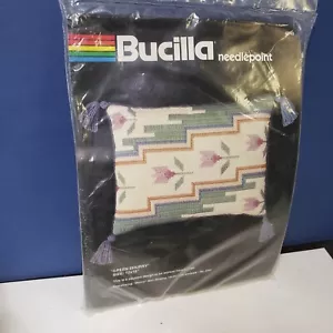 BUCILLA Needlepoint Pillow Kit #4540 GREEN DHURRY 12x16" NEW Sealed - Picture 1 of 4