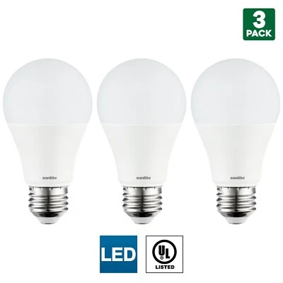 3 Pack Sunlite A19 LED Bulbs, 9W, Medium (E26) Base, 6500K Daylight - Image 1 of 4