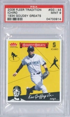 2006 Fleer Tradition Goudey Greats insert - Ken Griffey Jr. Says - Ichiro PSA 9 - Imagem 1 de 2