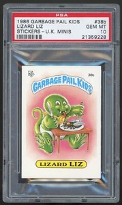 1986 Topps Garbage Pail Kids 1st Series UK Minis #38b Lizard Liz PSA 10 GEM MINT - Picture 1 of 2