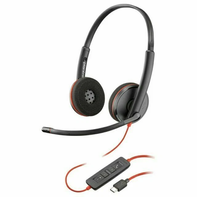 Plantronics Blackwire 3220 USB Over-the-Ear Headset - Black