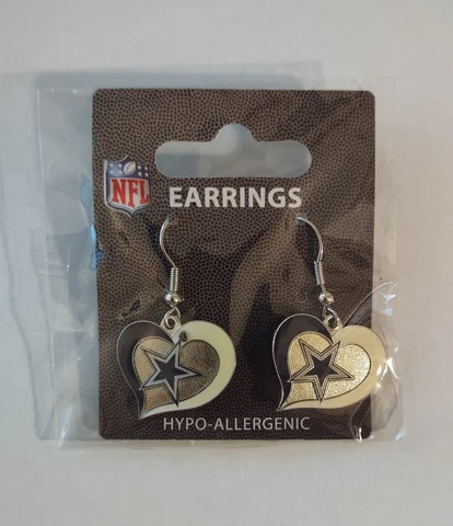 NFL Dallas Cowboys Earrings Heart Dangle Cover