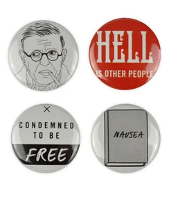 Insignia de Jean-Paul Sartre, existencialismo, Francia, filósofo, náuseas, citas, libro - Imagen 1 de 12