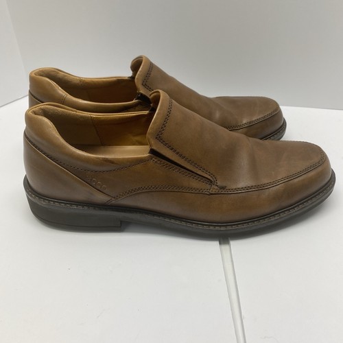 Mocassino slip on Ecco Holton punta grembiule pelle marrone ambra taglia 9