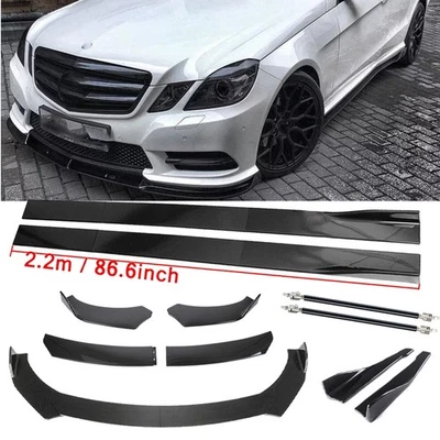 Carbon Fiber Front Bumper Lip Spoiler/Side Skirt/ For Mercedes Benz W212 C300 - Изображение 1 из 4