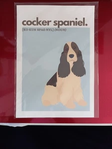 Cocker Spaniel Print mit Substantiv Hundename - Bild 1 von 3
