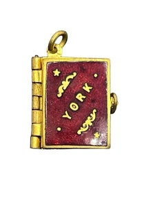 York England Miniature Souvenir Photos Red Enamel Pendant for necklace vintage - Picture 1 of 15