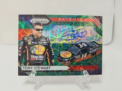 2020 Panini Prizm Tony Stewart Patented Penmanship Green Scope Auto /25 - Image 1 of 2
