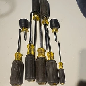Klein Tools Electrical Tools 9pc Lot. Flathead And Phillips Screwdriver USA - Picture 1 of 3