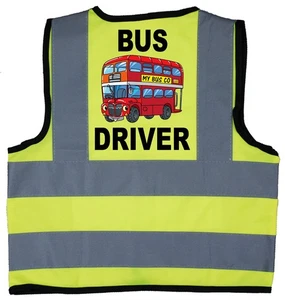 Hi Vis Sicherheitsjacke Weste Kinder Kinder Baby Busfahrer 0-9 Jahre gelb  - Bild 1 von 24