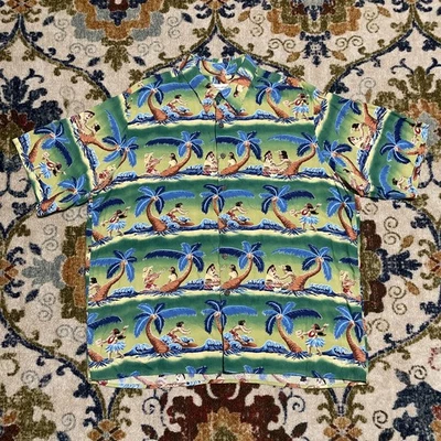 Reyn Spooner Dietrich Varez VTG Rayon Native AOP Hawaiian Shirt Size XL 90s - Image 1 of 4