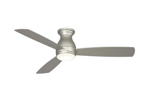 Fanimation Hugh 52" LED Indoor/Outdoor Flush Mount Ceiling Fan in Brushed Nickel - Picture 1 of 3