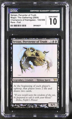 SEIZAN, PERVERTER OF TRUTH Champions of Kamigawa Foil CGC 10 MTG [Nostalgium] - Image 1 of 2
