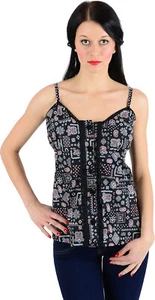 Küstenluder GRETCHEN Pin Up Paisley Trägertop Oberteil mit SPITZE Rockabilly - Bild 1 von 6