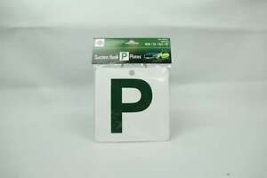 Suction Hook P plates - White/Green - NSW/SA/QLD/NT - 15cm x 15cm - Pack of 2