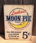 Lookout Moon Pie Marshmallow Sandwich Metal Sign Tin Vintage Garage Old Rustic