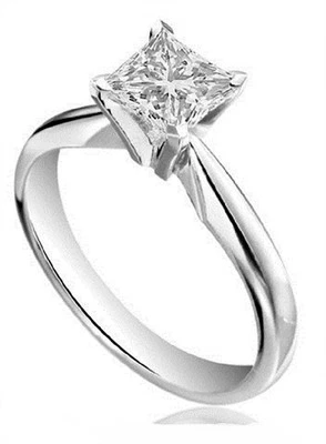 9ct Gold Ring  Princess Cut 1ct  certified Moissanite Engagement Ring - Image 1 of 4