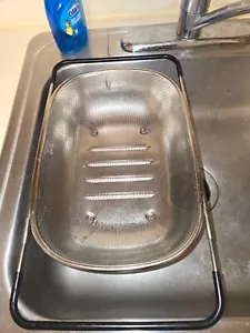 Over The Sink Colander Stainless Steel Mesh Strainer Basket with Expandable Grip - Picture 1 of 10