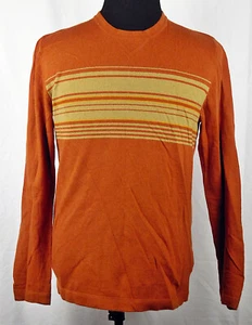Suéter ligero Royal Robbins a rayas naranjas óxido L/S mezcla algodón/angora M - Imagen 1 de 3