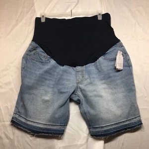 Time and Tru Womens Maternity Bermuda Shorts XXL 20 New with Tags Denim Light - Picture 1 of 15