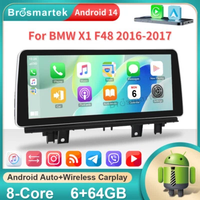 12,3" Android 4G Android CarPlay DAB+ 128GB GPS Navi für BMW X1 F48 2016-2017 - Bild 1 von 4