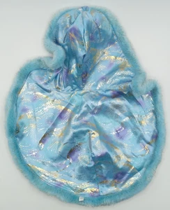 Build a Bear Blue Glisten Reindeer Hooded Cape Faux Fur Trim Stars 2016 BABW - Picture 1 of 5