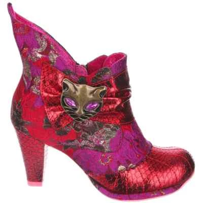 Scarpe stivaletti Chelsea tacco a blocco rosso MIAOW Irregular Choice