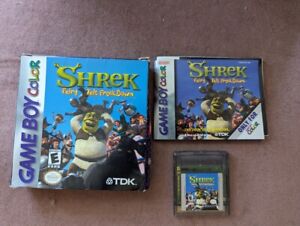 Gameboy Color Shrek Fairy Tale Freak Down Original Box, Game Cartridge, Manual