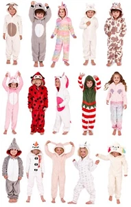 Jungen Mädchen 3D Neuheit All-in-One Onezee Anzieh Fleece Kinder Schlafanzug Pyjama  - Bild 1 von 3