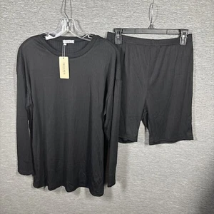 Ekouaer Women’s Lounge Set 2 Pcs Long Sleeve Top & Shorts Size Medium - NEW - - Picture 1 of 11