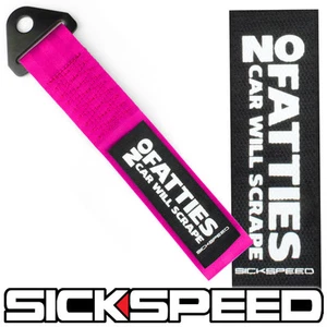 PINK HIGH STRENGTH RACING TOW STRAP NO FATTIES CAR WILL SCRAPE P12 - Picture 1 of 1