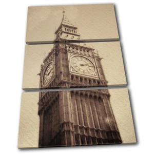Big Ben London City Landmark Architecture TREBLE CANVAS WALL ART Picture Print - Picture 1 of 1